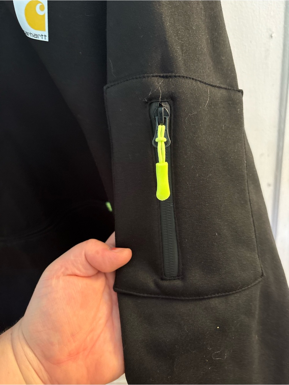 Carhartt Black Hoodie with Yellow Logo Detail - Picture 5 of 6